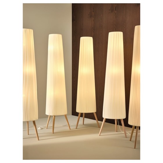 Floor lamp, beech/white
