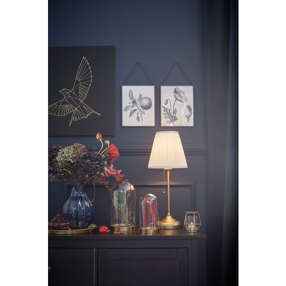 Table lamp, brass/white