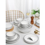 High-quality and stylish tableware set, simple bowl, plate, and chopstick combination, new 2026 ceramic tableware set for housewarming.