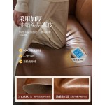 Two-seater small apartment oil-waxed genuine leather sofa, 2025 new retro style three-seater cowhide sofa, straight row