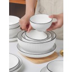 High-quality and stylish tableware set, simple bowl, plate, and chopstick combination, new 2026 ceramic tableware set for housewarming.