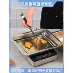 Square 304 stainless steel plate, rice steamer, barbecue plate, commercial and household iron plate, dinner plate, dumpling plate, vegetable plate, tray